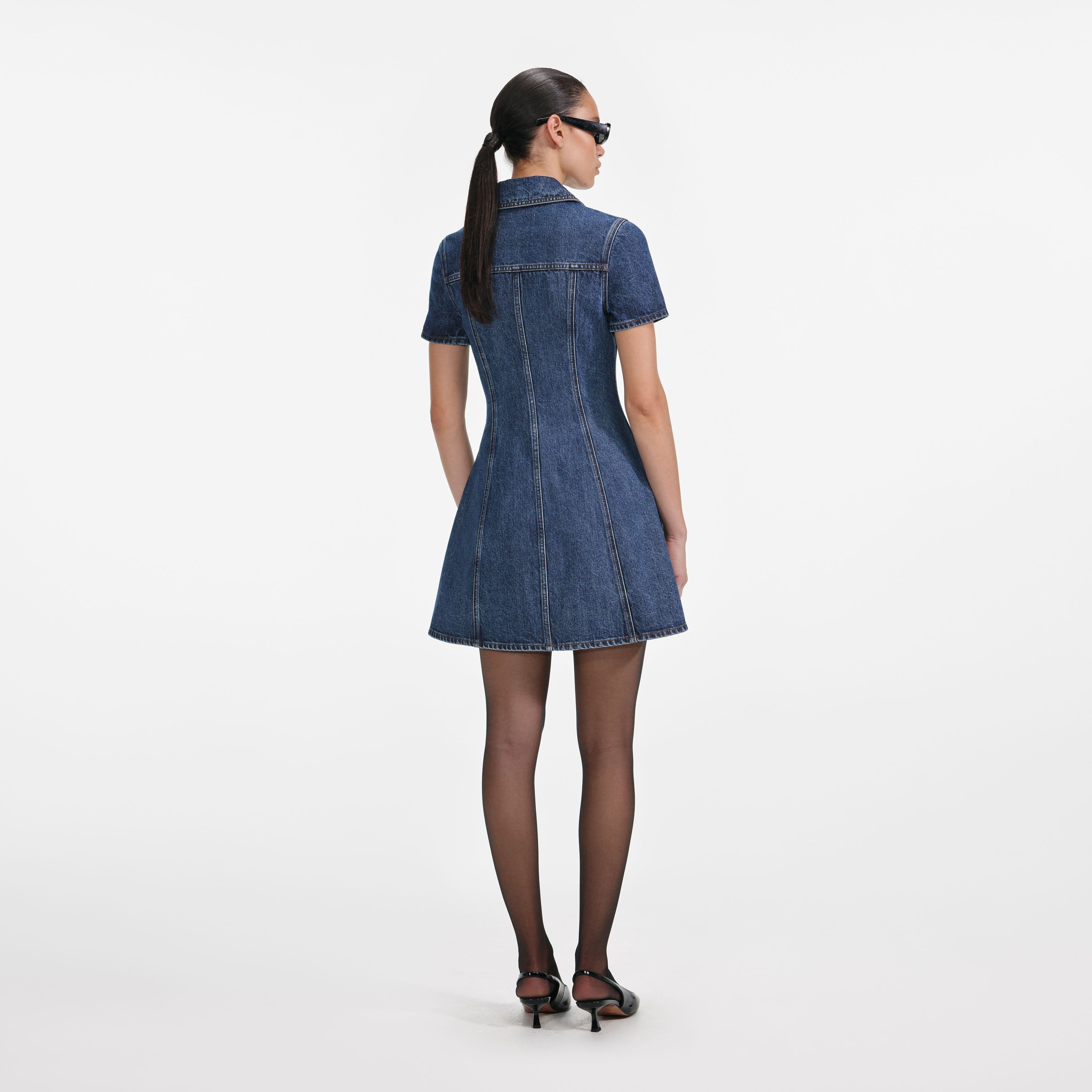 Denim Collared Mini Dress