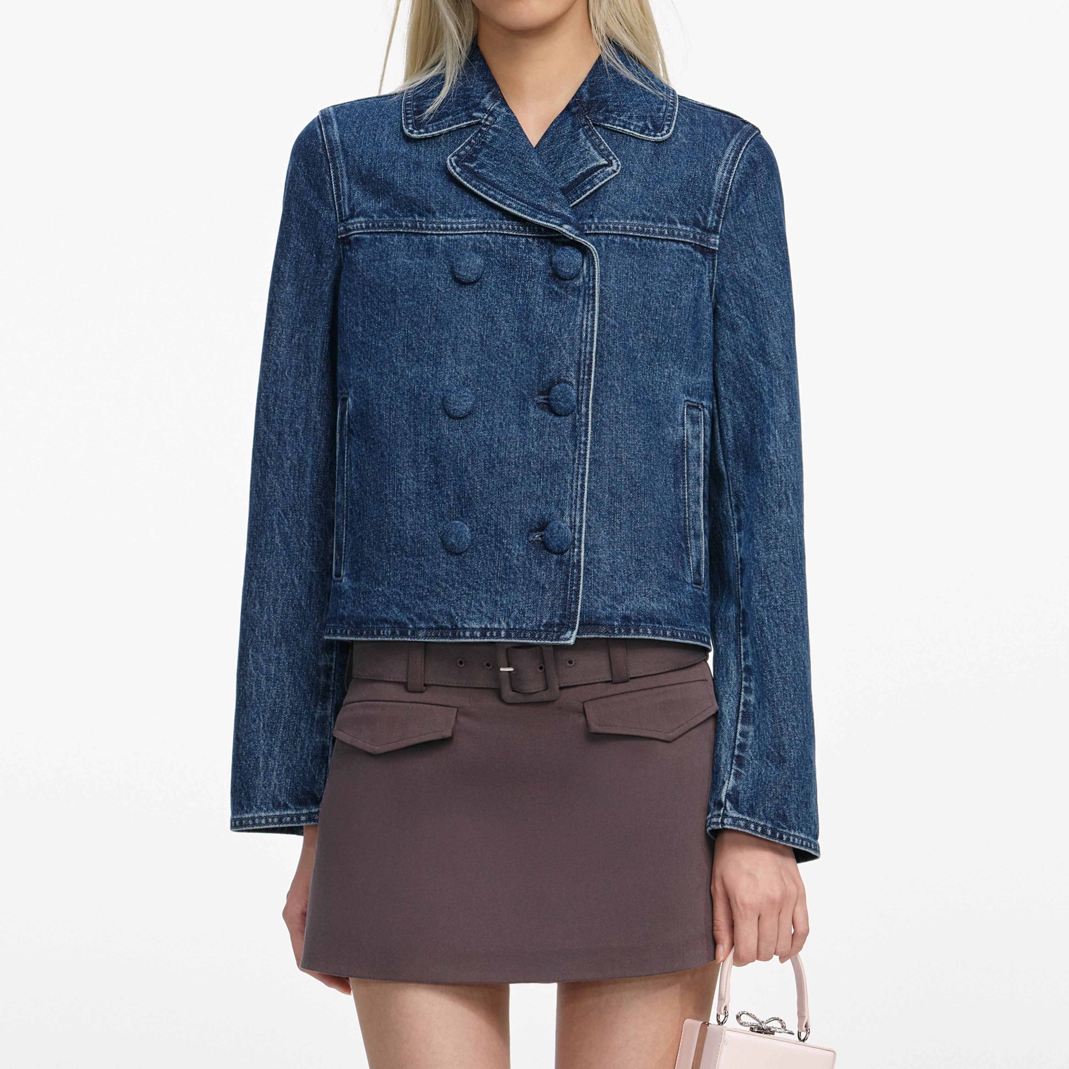 Double Breasted Denim Jacket