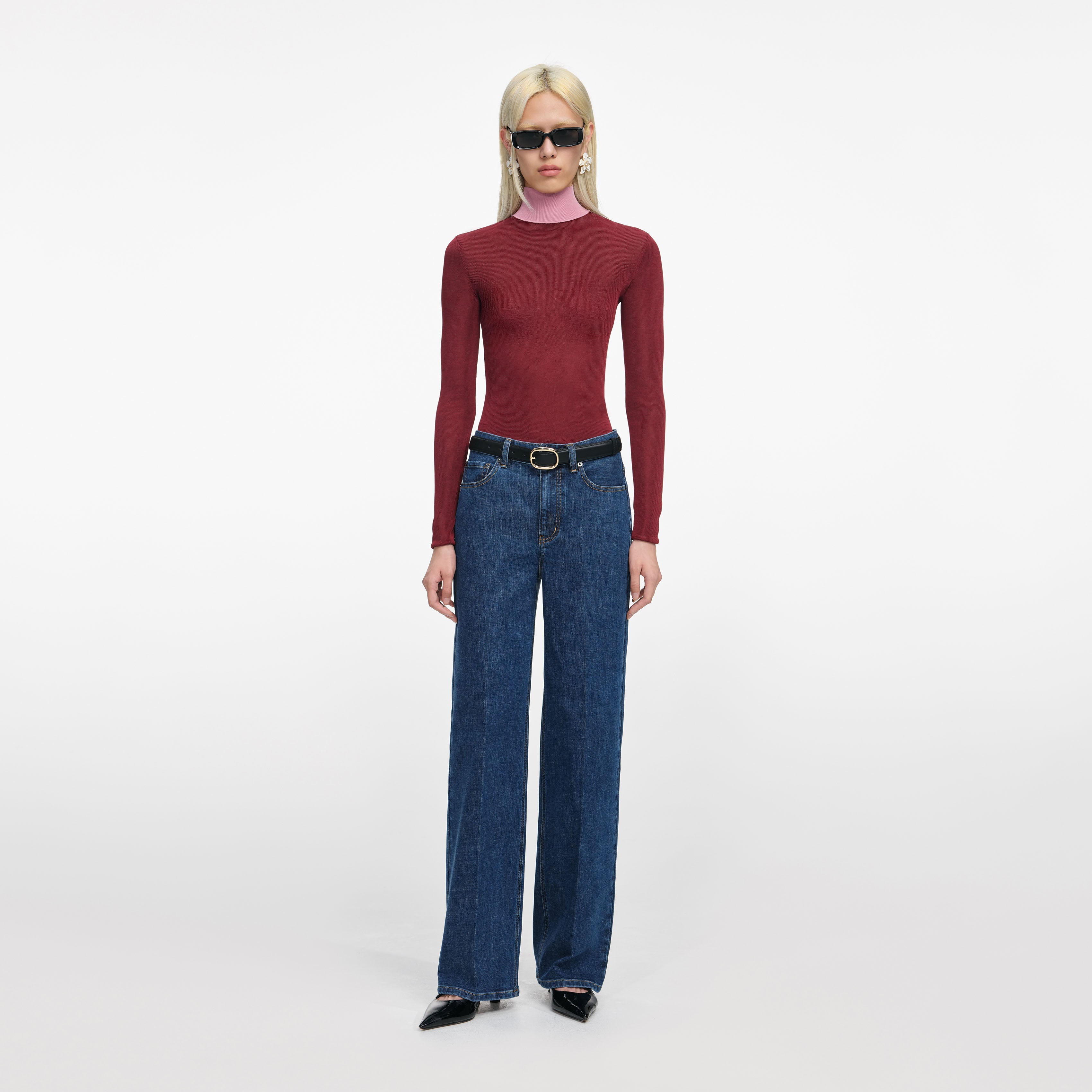 Blue Straight Leg Jeans