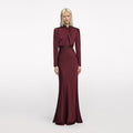 Burgundy Satin Maxi Dress