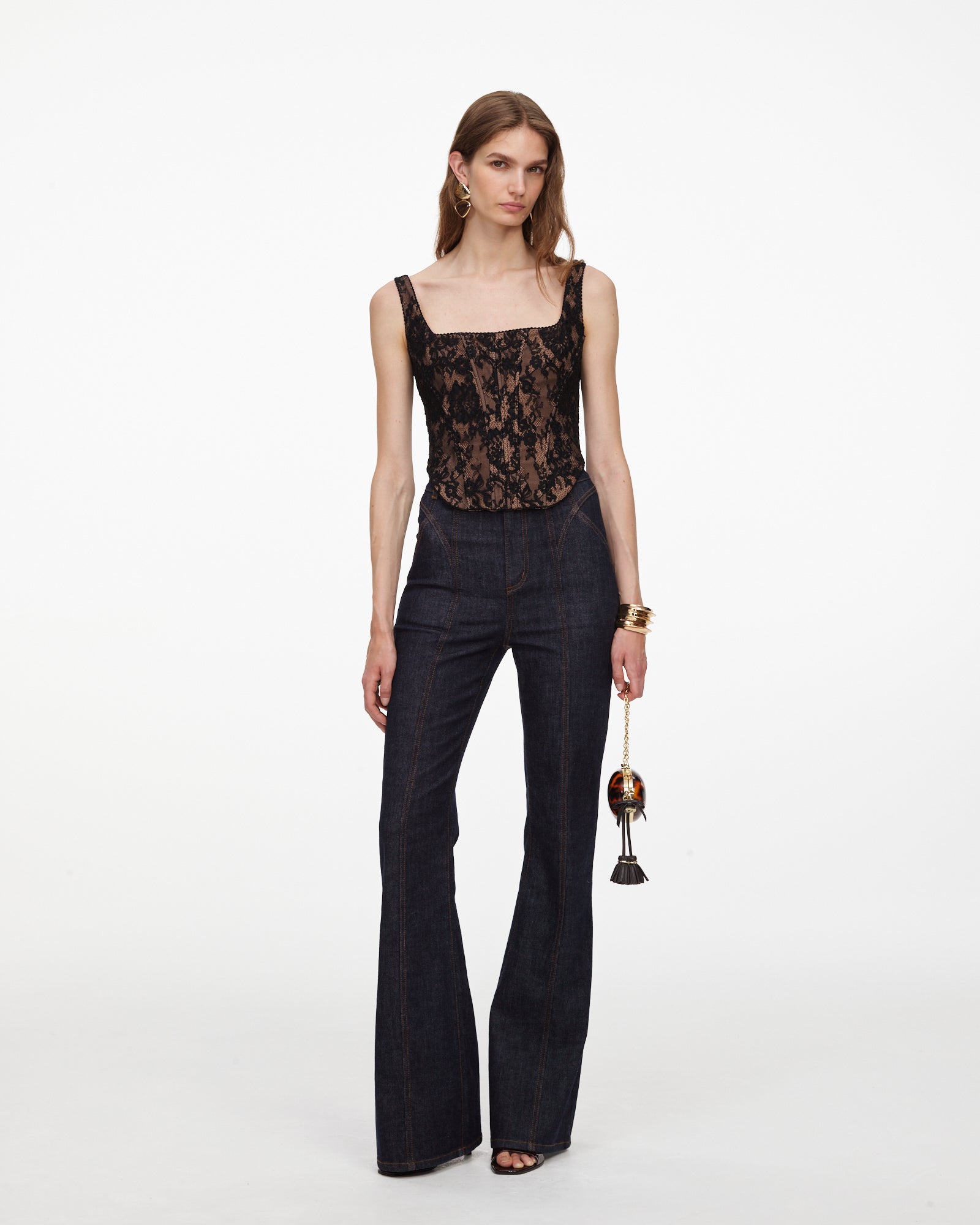 Black Lace Corset Top
