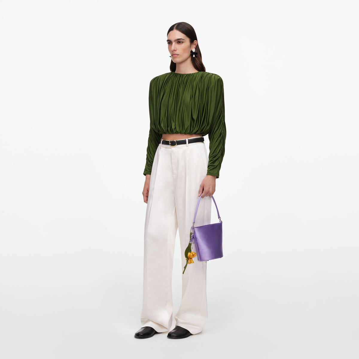 Cream Satin Trousers