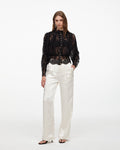 Black Lace High Neck Blouse
