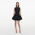 Black Lace Bubble Hem Mini Dress