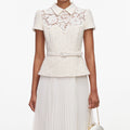 Cream Lace Boucle Midi Dress