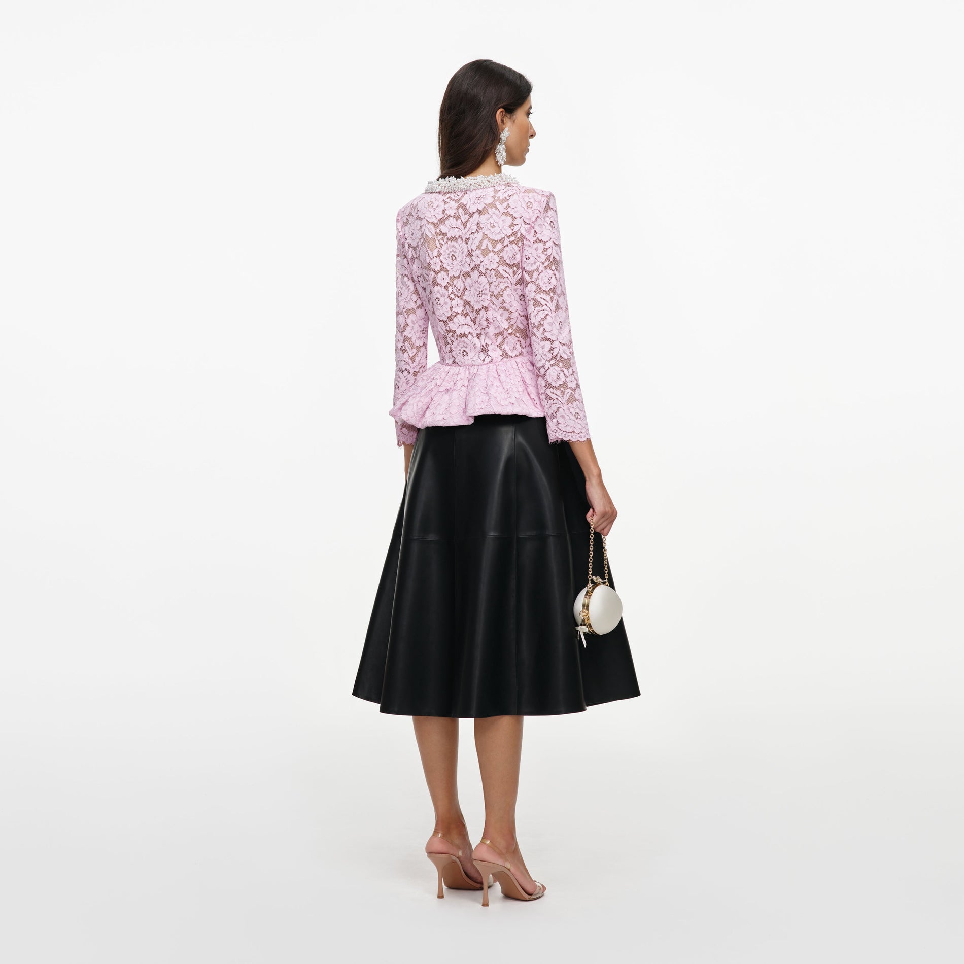 Pink Lace Peplum Top