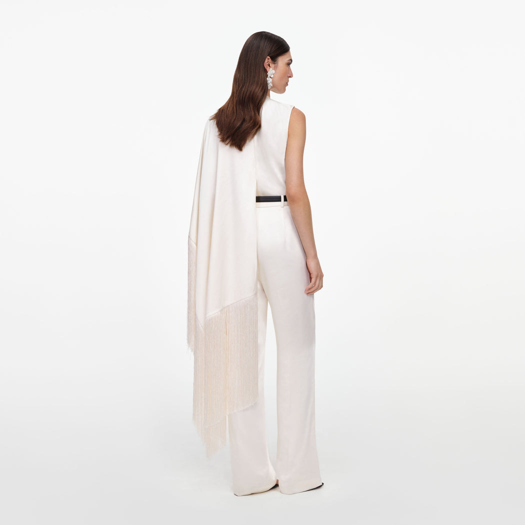 Cream Satin Trousers