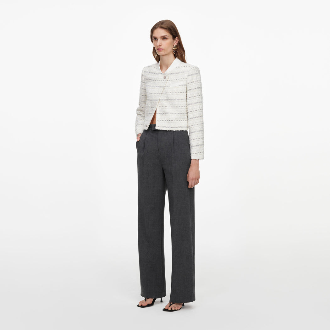 White Boucle Boxy Jacket