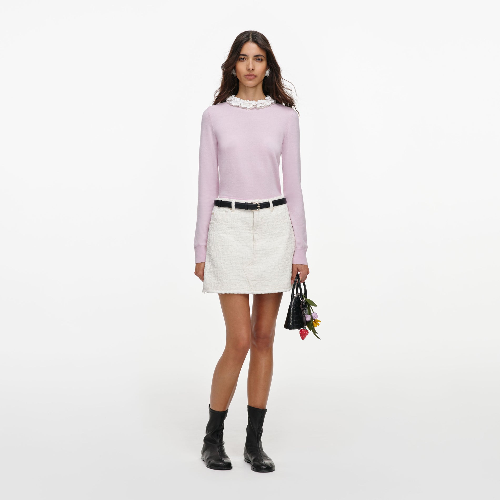 Pink Flower Light Knit Jumper