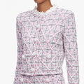 Pink Check Knit Cardigan