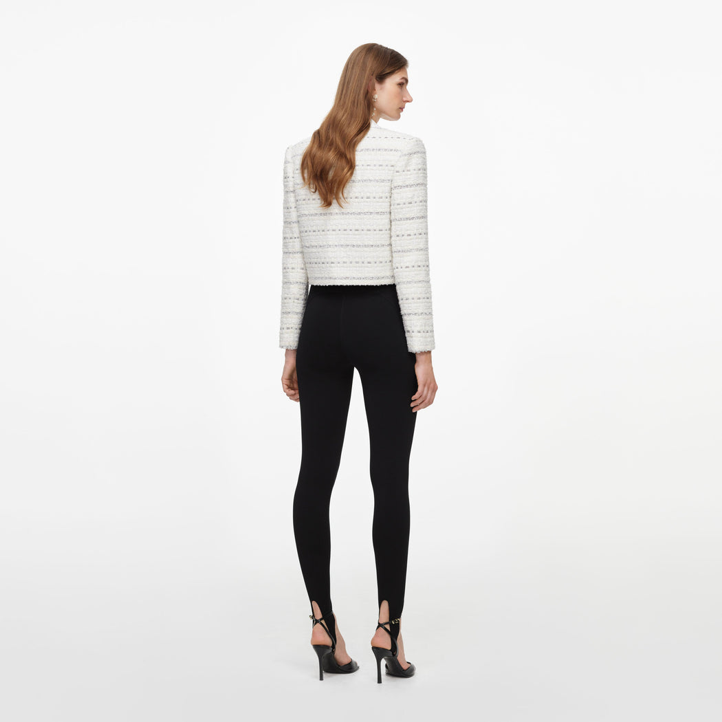 Black Knit Stirrup Leggings