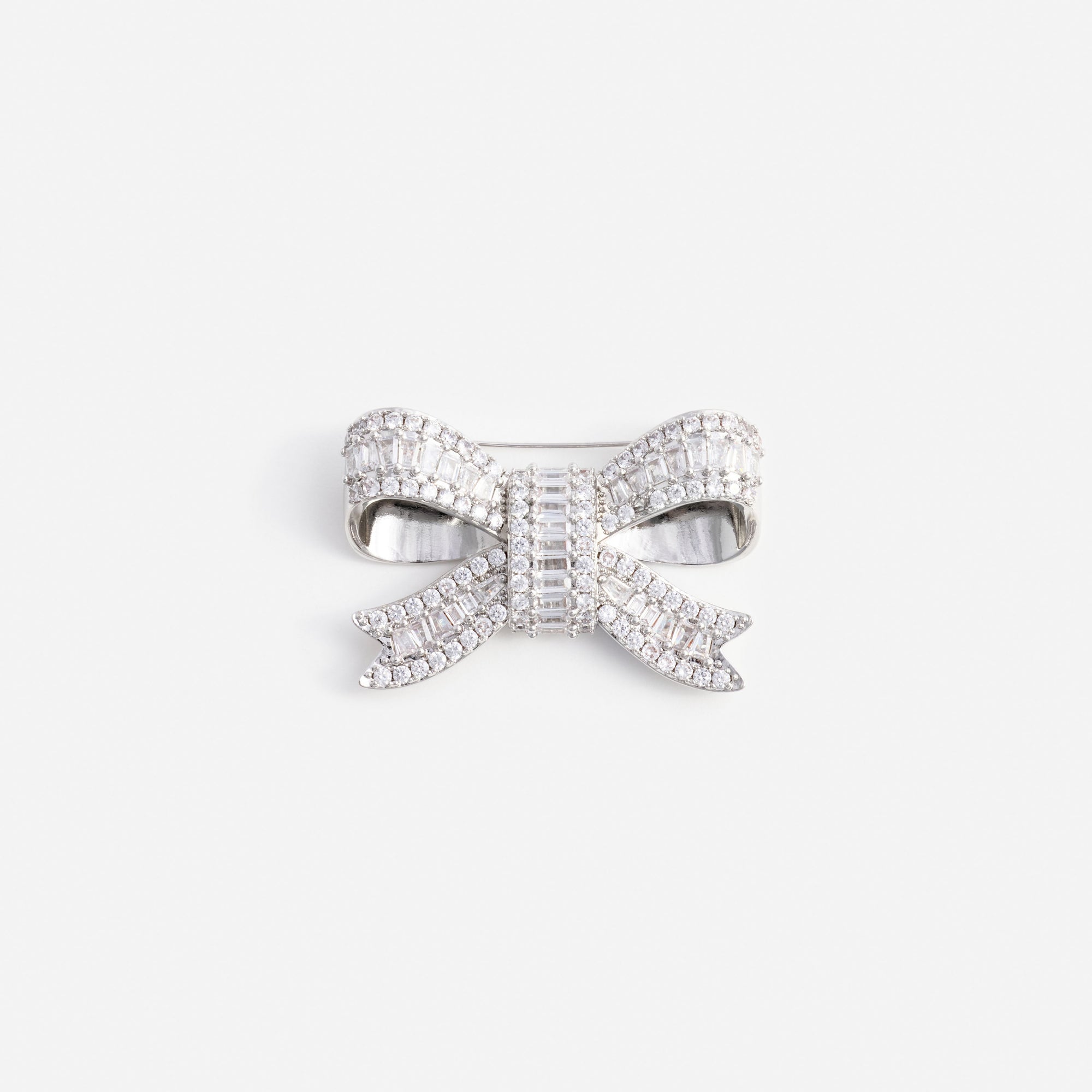 Crystal Bow Brooch
