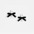 Pearl Black Bow Earring