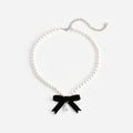 Black Bow Pearl Necklace