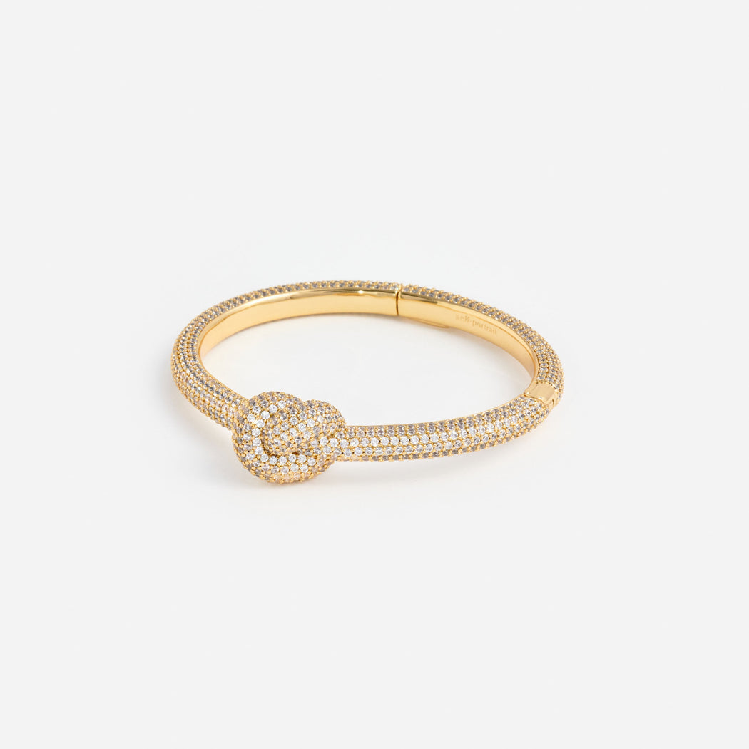 Gold Crystal Knot Bangle