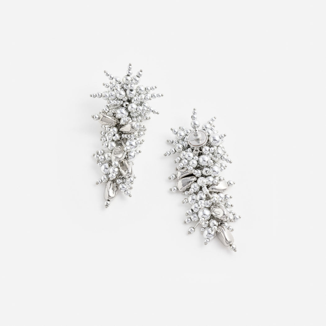 Silver Beaded Dangle Earring