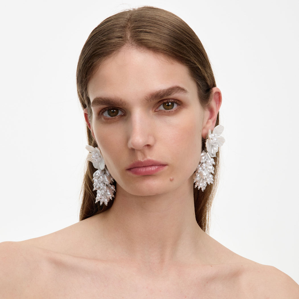 Pearl Flower Beaded Cluster Earring