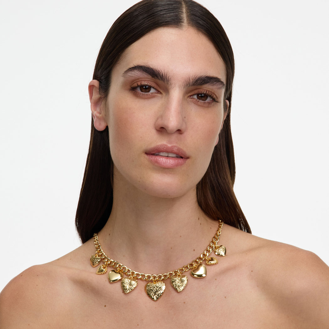 Gold Heart Charm Necklace