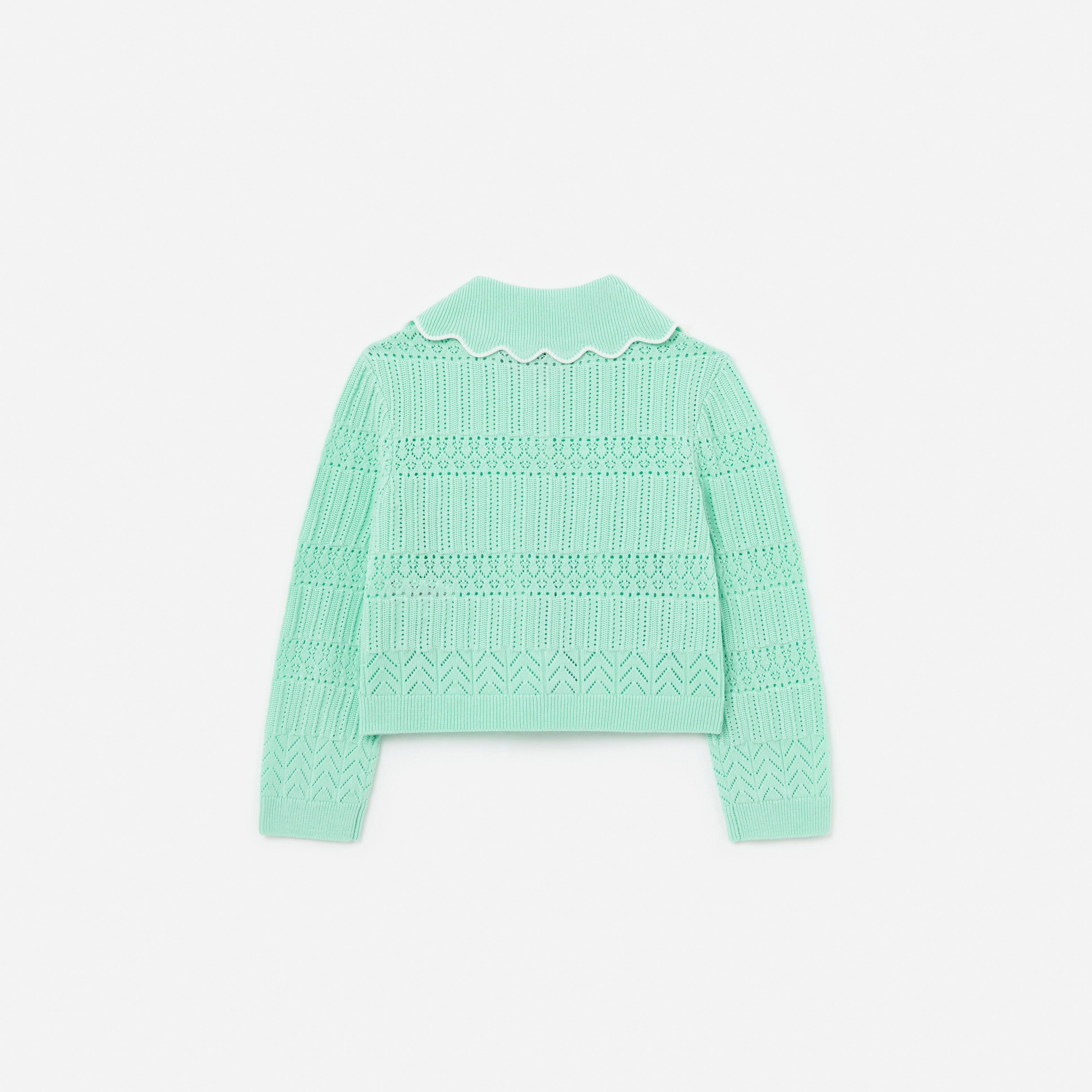 Mint Pointelle Knit Cardigan