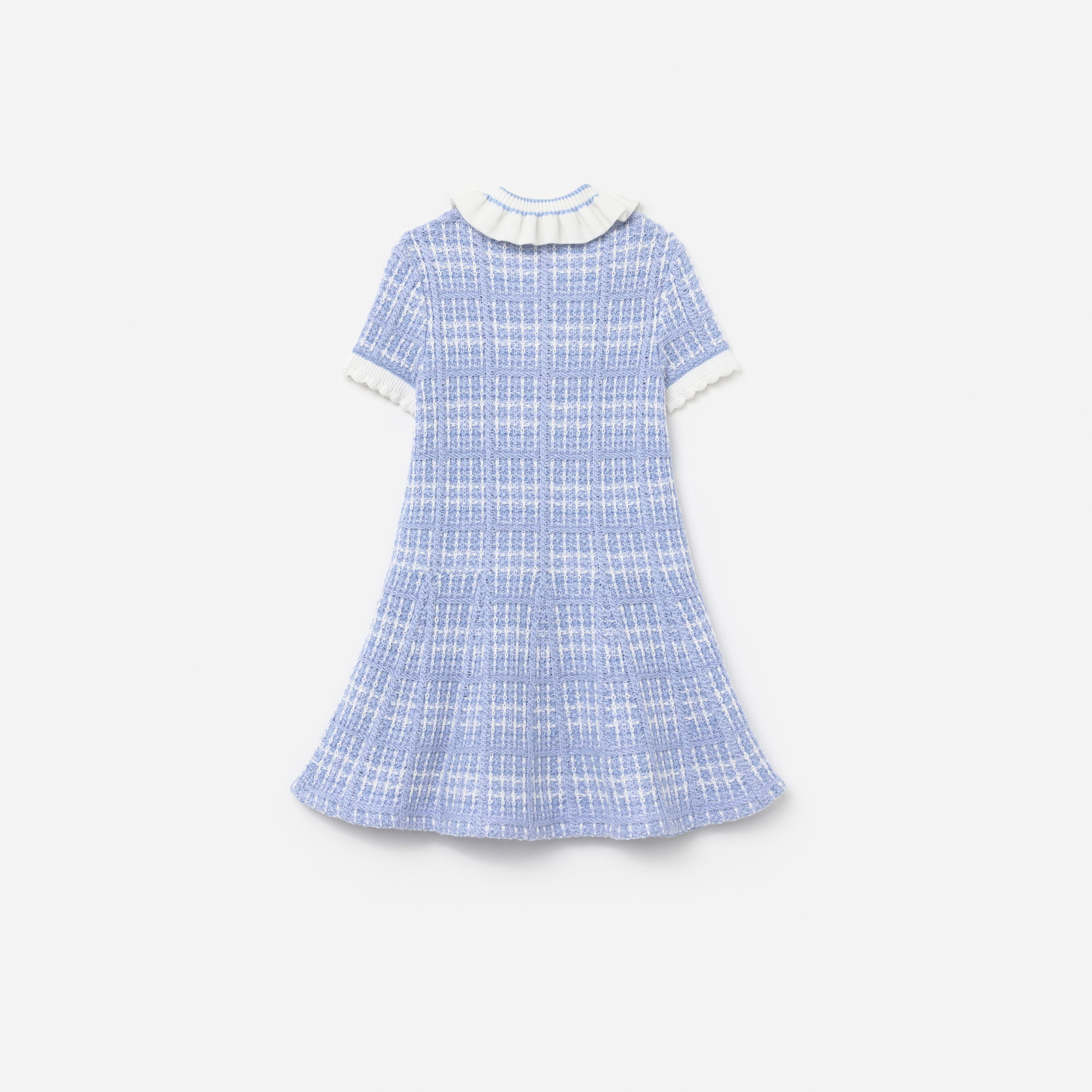 Blue Check Knit Dress