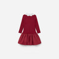 Burgundy Knit Taffeta Dress