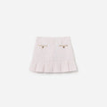 Pink Boucle Pleated Skirt