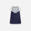 Navy Taffeta Butterfly Lace Dress