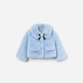 Blue Faux Fur Bow Jacket