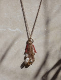 Gold Coral Charm Cluster Necklace