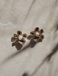 Gold Pearl Flower Earrings