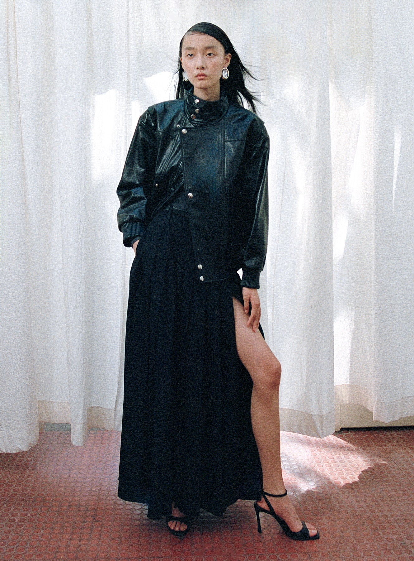 Black Leather Jacket – self-portrait-EU