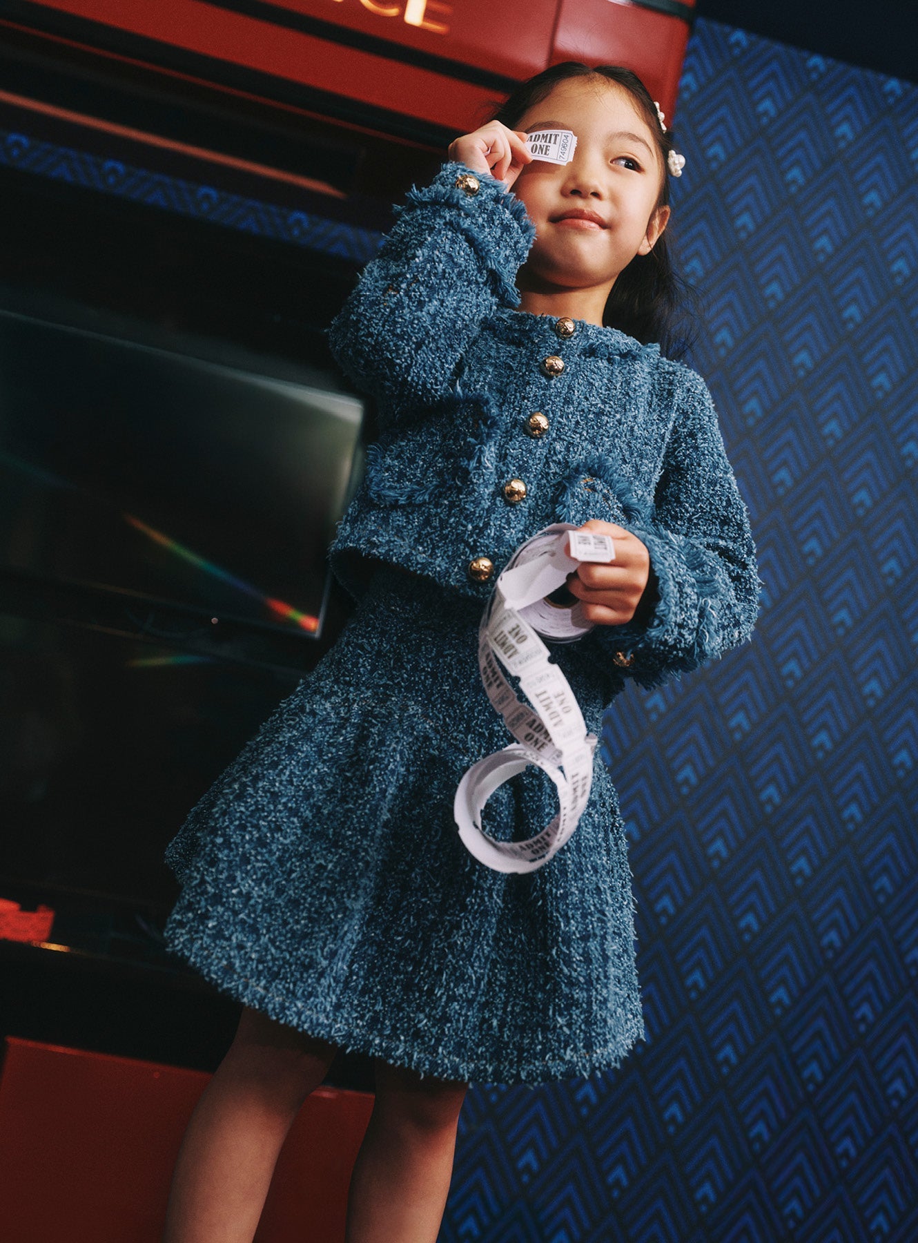 Textured Denim Skirt