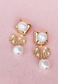 Gold Pearl Shell Earrings