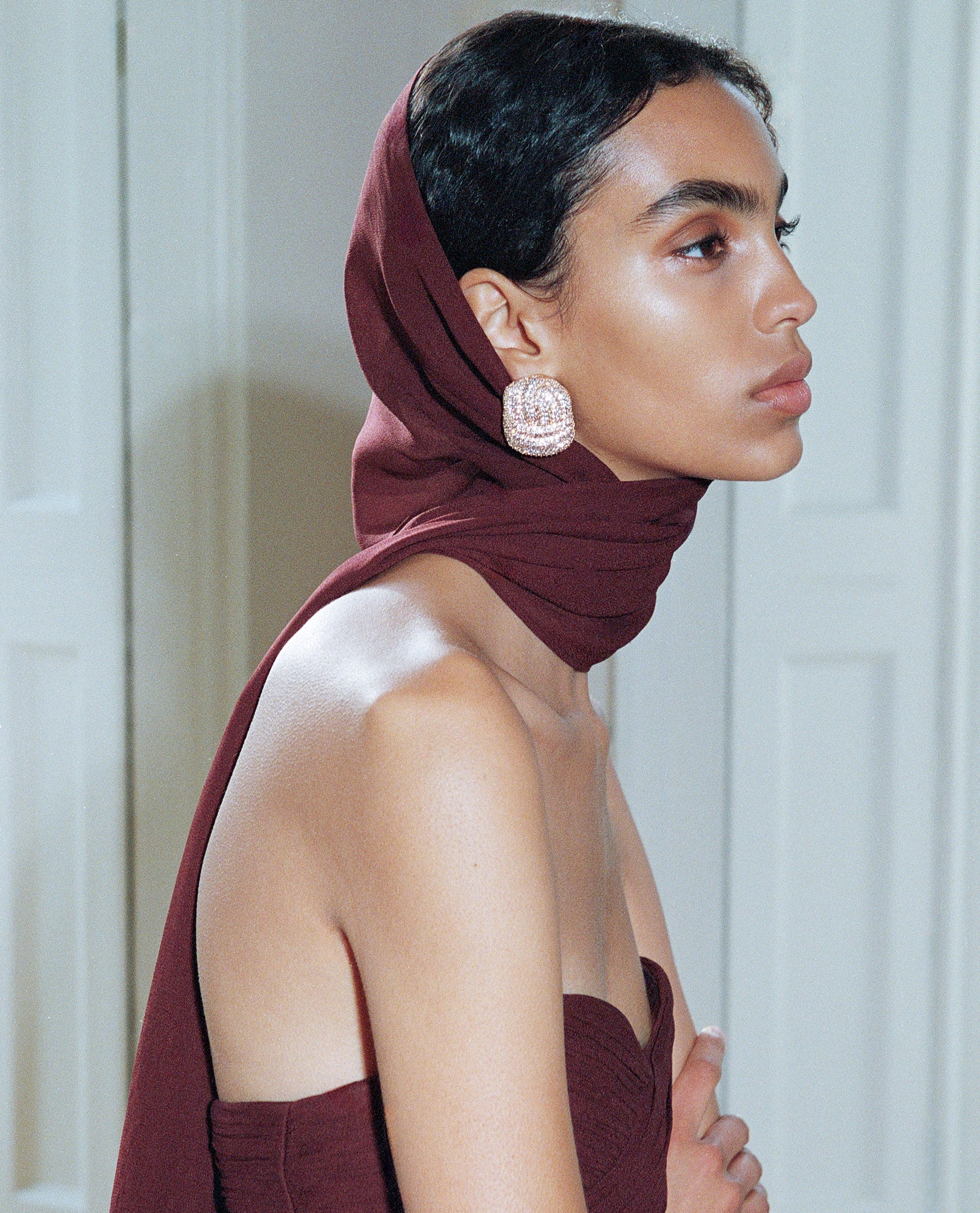 Gold Crystal Knot Earrings