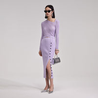 Lilac Knit Midi Dress