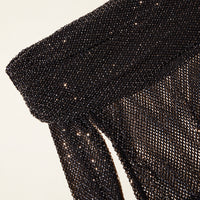 Black Rhinestone Fishnet Top