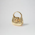 Gold Croc Crescent Bow Micro Bag