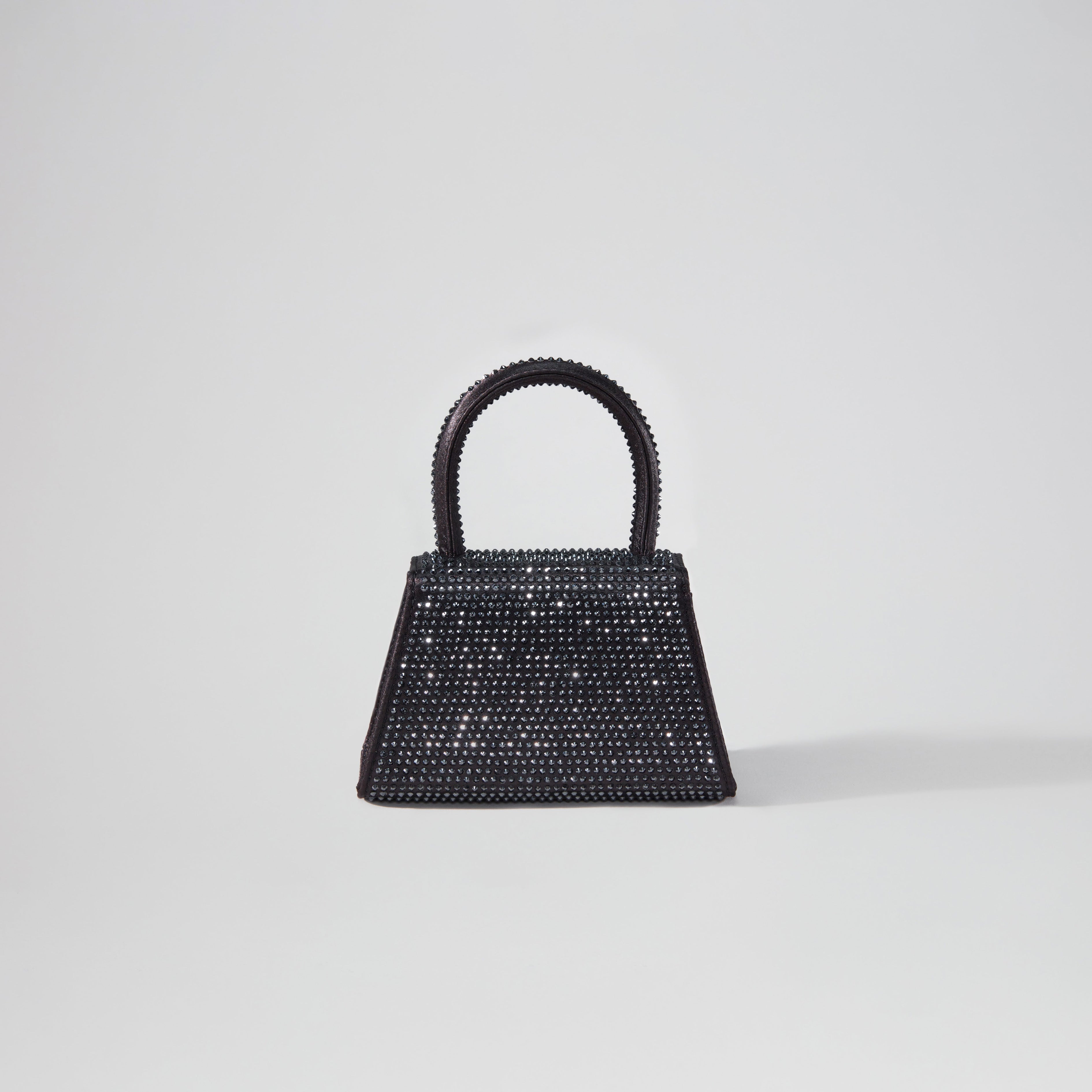 Black Rhinestone Micro Bow Bag