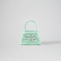 Green Rhinestone Micro Bow Bag