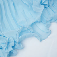 Blue Chiffon Pleated Dress
