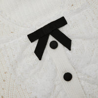 White Lace Bib Knit Cardigan
