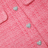 Pink Textured Woven Mini Skirt