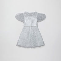 Dot Mesh Tiered Dress