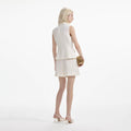 Cream Linen Tailored Playsuit