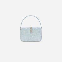 Blue Rhinestone Denim Micro Bag