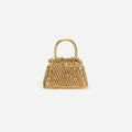 Gold Crystal Embroidery Micro Bag