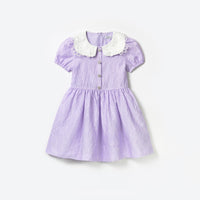 Lilac Textured Crepe Mini Dress