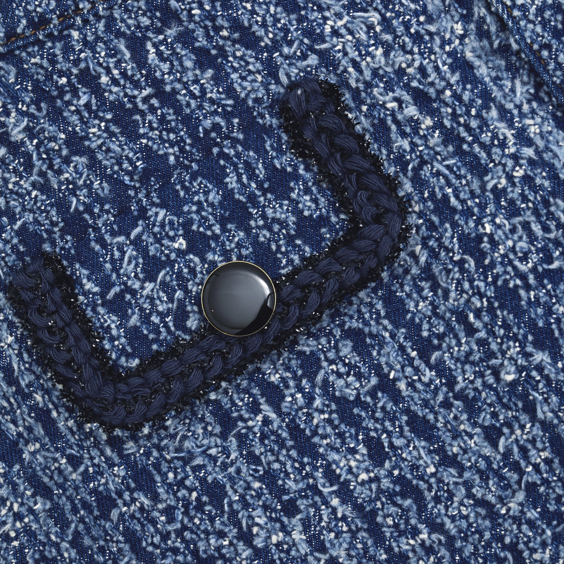A close up of the fabric for the Textured Denim Mini Skirt