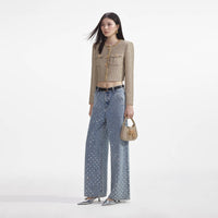 Gold Boucle Cropped Jacket