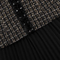 Black Boucle Chiffon Midi Dress